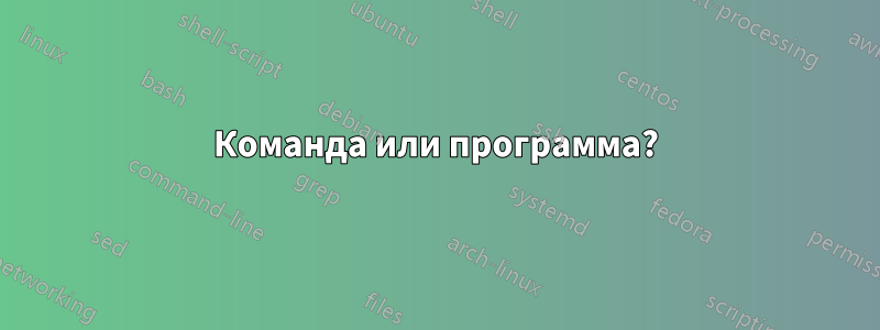 Команда или программа?