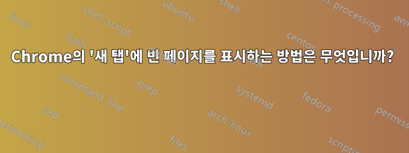 Chrome의 '새 탭'에 빈 페이지를 표시하는 방법은 무엇입니까? 