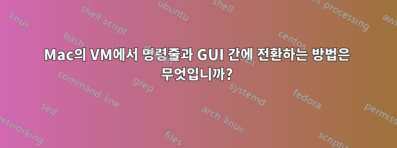 Mac의 VM에서 명령줄과 GUI 간에 전환하는 방법은 무엇입니까?