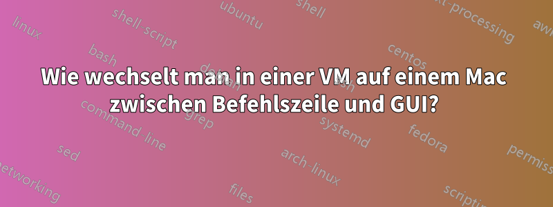 Wie wechselt man in einer VM auf einem Mac zwischen Befehlszeile und GUI?