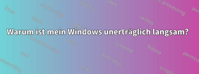 Warum ist mein Windows unerträglich langsam? 