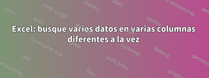 Excel: busque varios datos en varias columnas diferentes a la vez