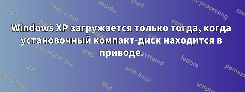 Windows XP загружается только тогда, когда установочный компакт-диск находится в приводе.