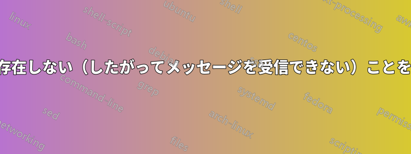 メールアドレスが存在しない（したがってメッセージを受信できない）ことを確認してください