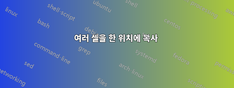 여러 셀을 한 위치에 복사