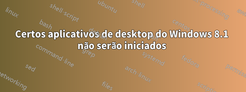 Certos aplicativos de desktop do Windows 8.1 não serão iniciados