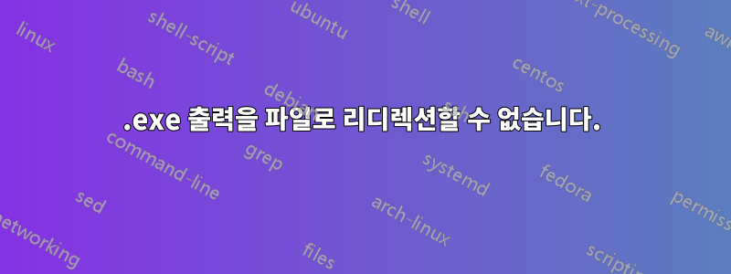 .exe 출력을 파일로 리디렉션할 수 없습니다.