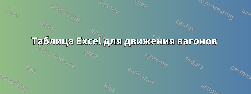 Таблица Excel для движения вагонов