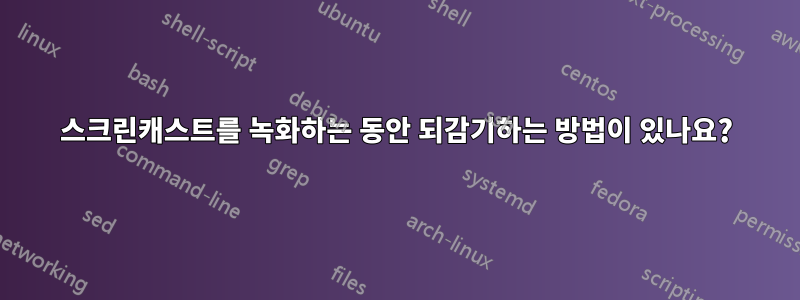 스크린캐스트를 녹화하는 동안 되감기하는 방법이 있나요?