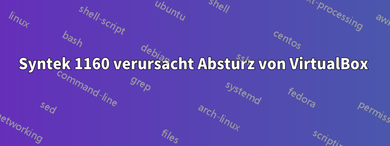 Syntek 1160 verursacht Absturz von VirtualBox