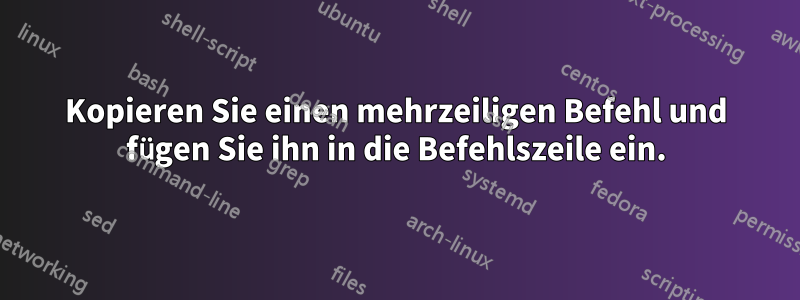 Kopieren Sie einen mehrzeiligen Befehl und fügen Sie ihn in die Befehlszeile ein.