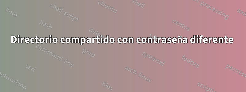 Directorio compartido con contraseña diferente