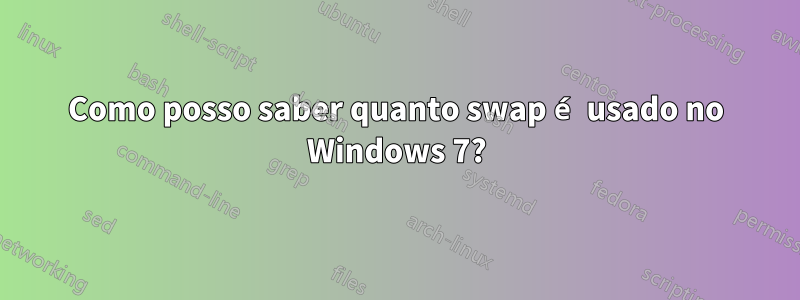 Como posso saber quanto swap é usado no Windows 7?