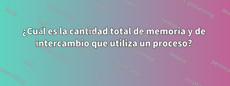 ¿Cuál es la cantidad total de memoria y de intercambio que utiliza un proceso?