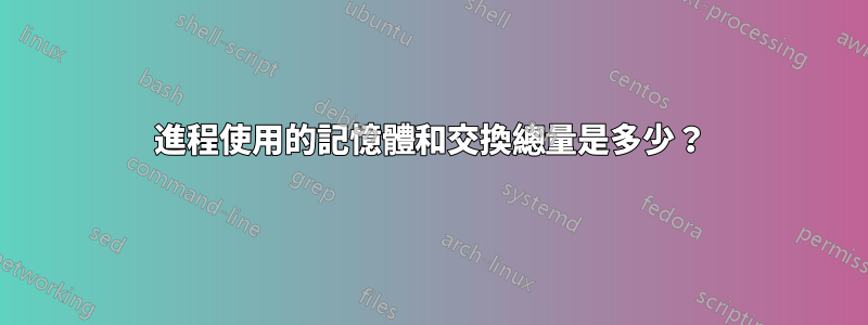 進程使用的記憶體和交換總量是多少？