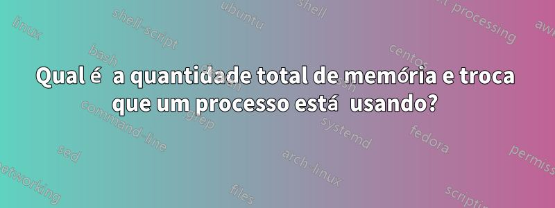 Qual é a quantidade total de memória e troca que um processo está usando?