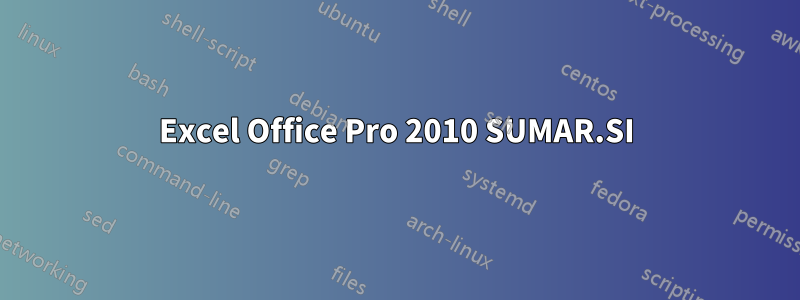 Excel Office Pro 2010 SUMAR.SI