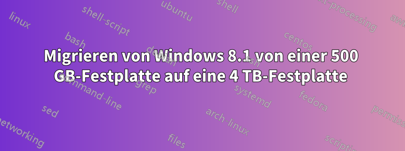 Migrieren von Windows 8.1 von einer 500 GB-Festplatte auf eine 4 TB-Festplatte