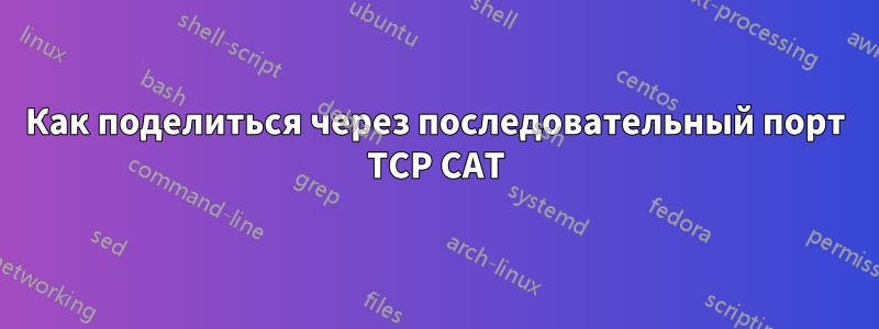 Как поделиться через последовательный порт TCP CAT