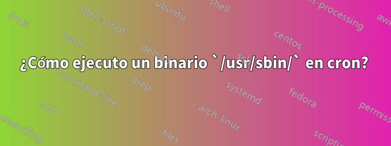 ¿Cómo ejecuto un binario `/usr/sbin/` en cron?