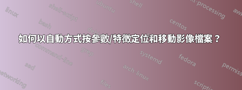 如何以自動方式按參數/特徵定位和移動影像檔案？