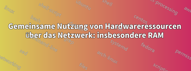 Gemeinsame Nutzung von Hardwareressourcen über das Netzwerk: insbesondere RAM