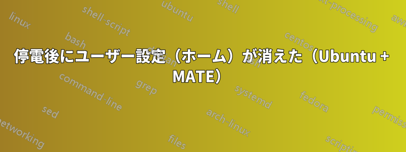 停電後にユーザー設定（ホーム）が消えた（Ubuntu + MATE）