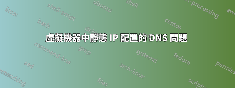 虛擬機器中靜態 IP 配置的 DNS 問題