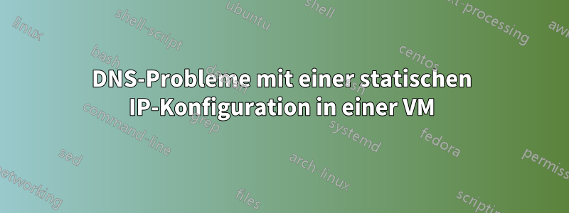 DNS-Probleme mit einer statischen IP-Konfiguration in einer VM