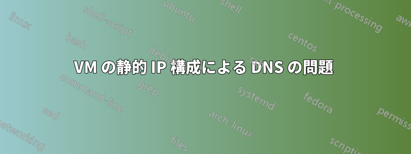 VM の静的 IP 構成による DNS の問題