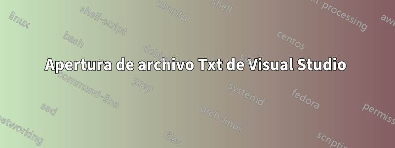 Apertura de archivo Txt de Visual Studio