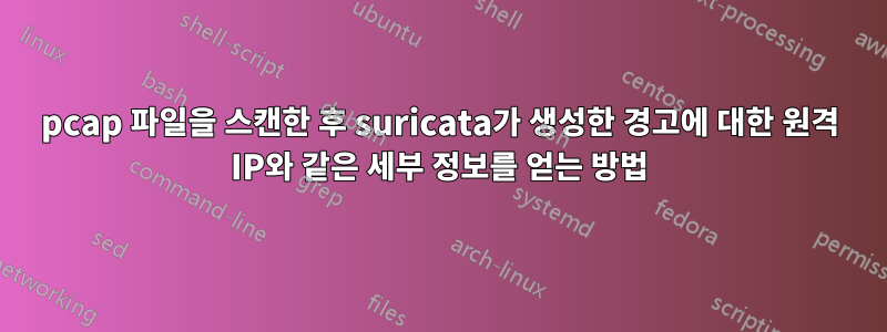 pcap 파일을 스캔한 후 suricata가 생성한 경고에 대한 원격 IP와 같은 세부 정보를 얻는 방법