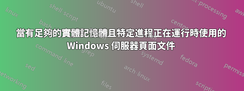 當有足夠的實體記憶體且特定進程正在運行時使用的 Windows 伺服器頁面文件