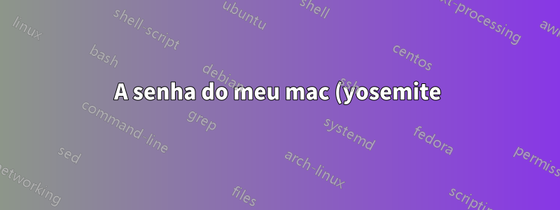 A senha do meu mac (yosemite) está sendo alterada toda vez que eu saio