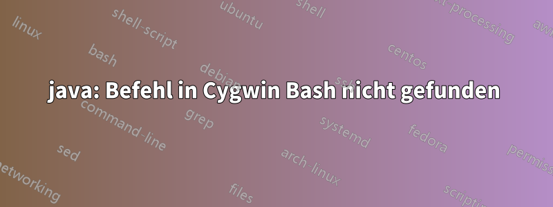 java: Befehl in Cygwin Bash nicht gefunden