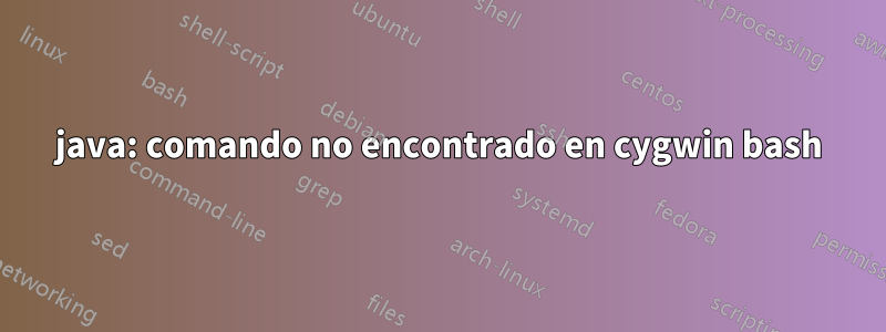 java: comando no encontrado en cygwin bash