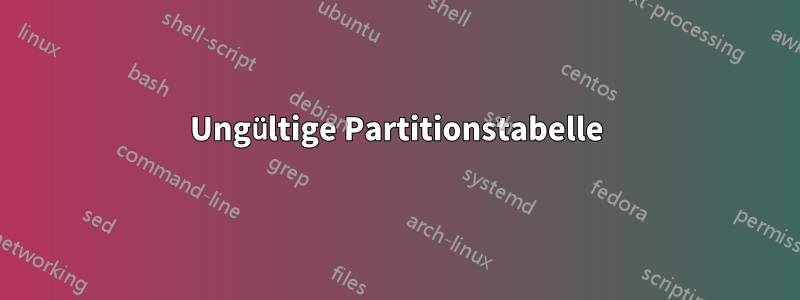 Ungültige Partitionstabelle