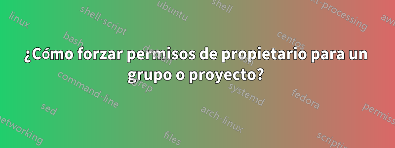 ¿Cómo forzar permisos de propietario para un grupo o proyecto?