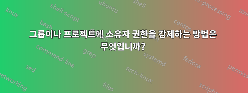 그룹이나 프로젝트에 소유자 권한을 강제하는 방법은 무엇입니까?