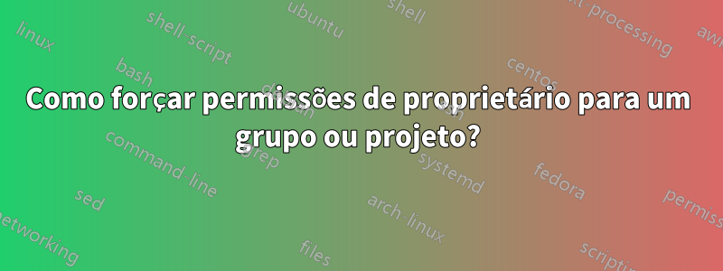 Como forçar permissões de proprietário para um grupo ou projeto?