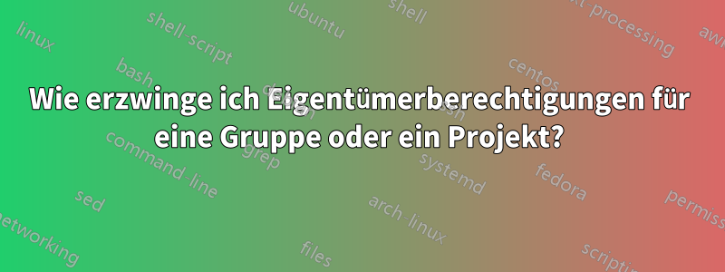 Wie erzwinge ich Eigentümerberechtigungen für eine Gruppe oder ein Projekt?