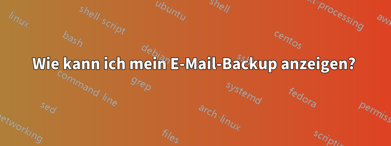 Wie kann ich mein E-Mail-Backup anzeigen?