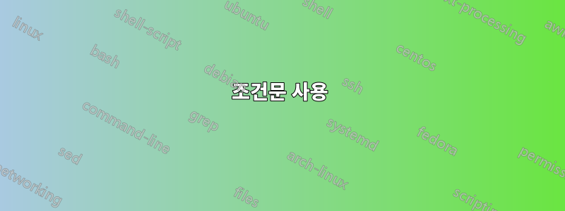 조건문 사용