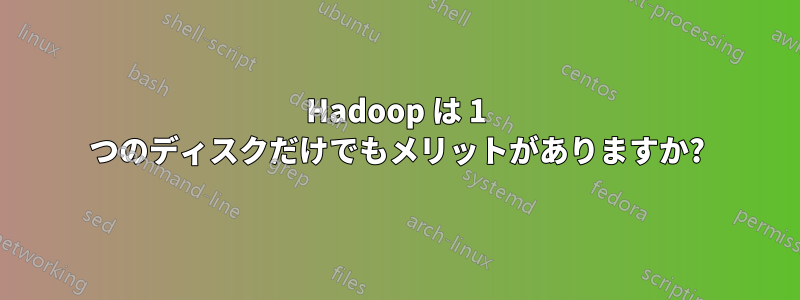 Hadoop は 1 つのディスクだけでもメリットがありますか?