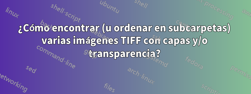 ¿Cómo encontrar (u ordenar en subcarpetas) varias imágenes TIFF con capas y/o transparencia?