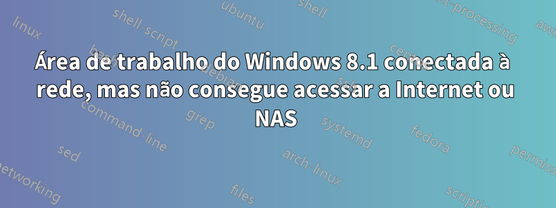 Área de trabalho do Windows 8.1 conectada à rede, mas não consegue acessar a Internet ou NAS