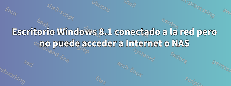 Escritorio Windows 8.1 conectado a la red pero no puede acceder a Internet o NAS