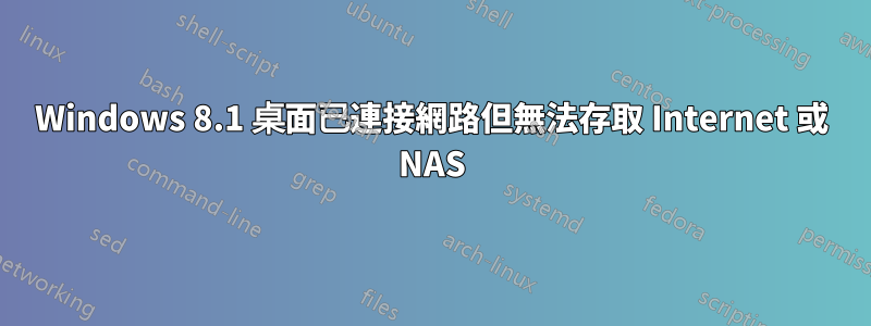 Windows 8.1 桌面已連接網路但無法存取 Internet 或 NAS