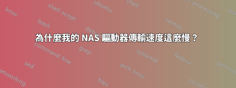 為什麼我的 NAS 驅動器傳輸速度這麼慢？