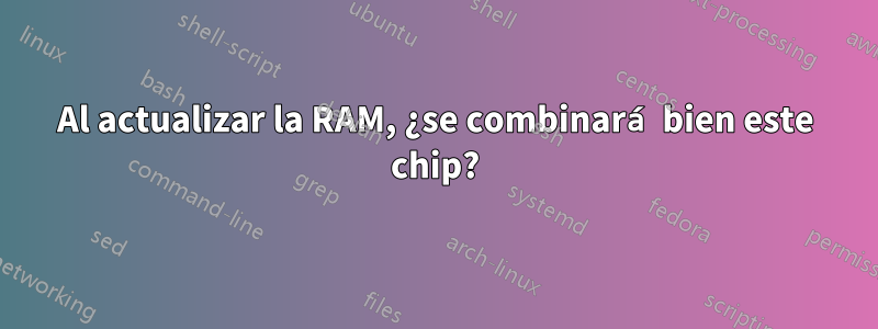 Al actualizar la RAM, ¿se combinará bien este chip?